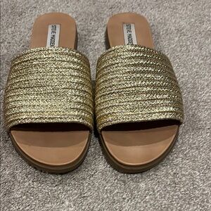 Steve Madden Gold Braided Sandals